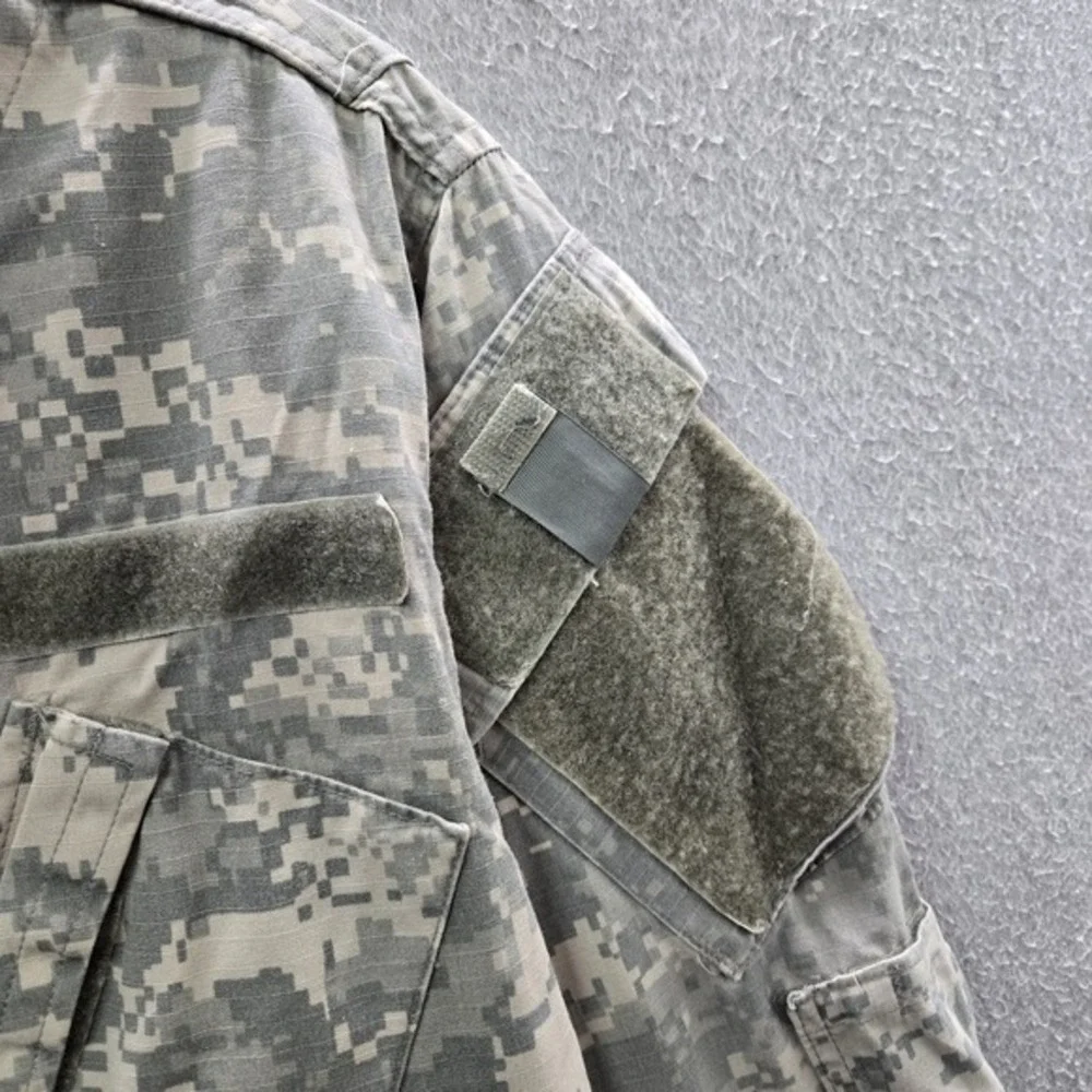 US Army Men Jacket Small Green‎ Digital Camo Combat Coat Military Riptstop